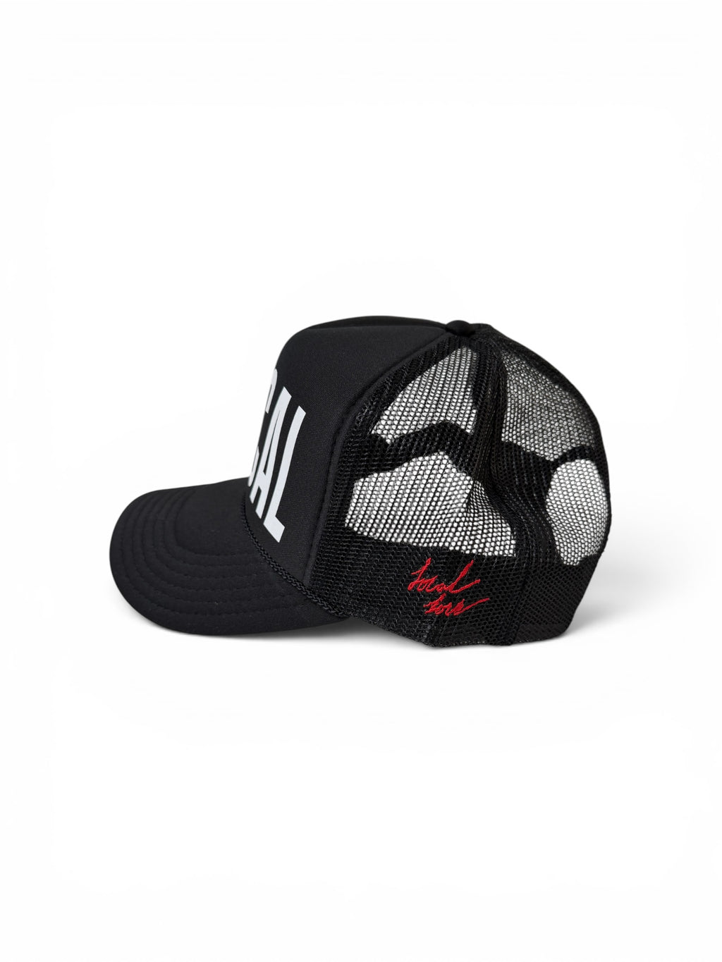 LOCAL CAL trucker hat tan side view