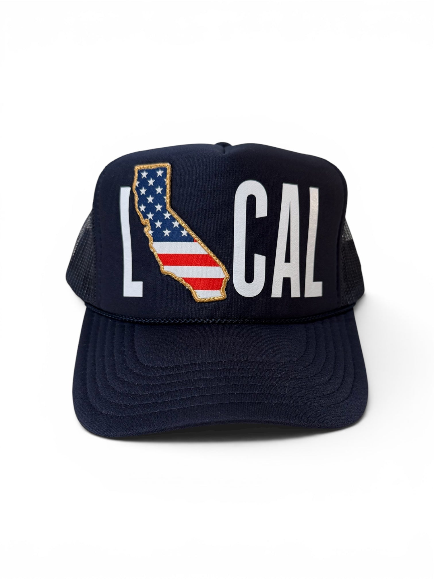LOCAL CAL trucker hat navy front view