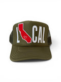 LOCAL CAL trucker hat olive front view