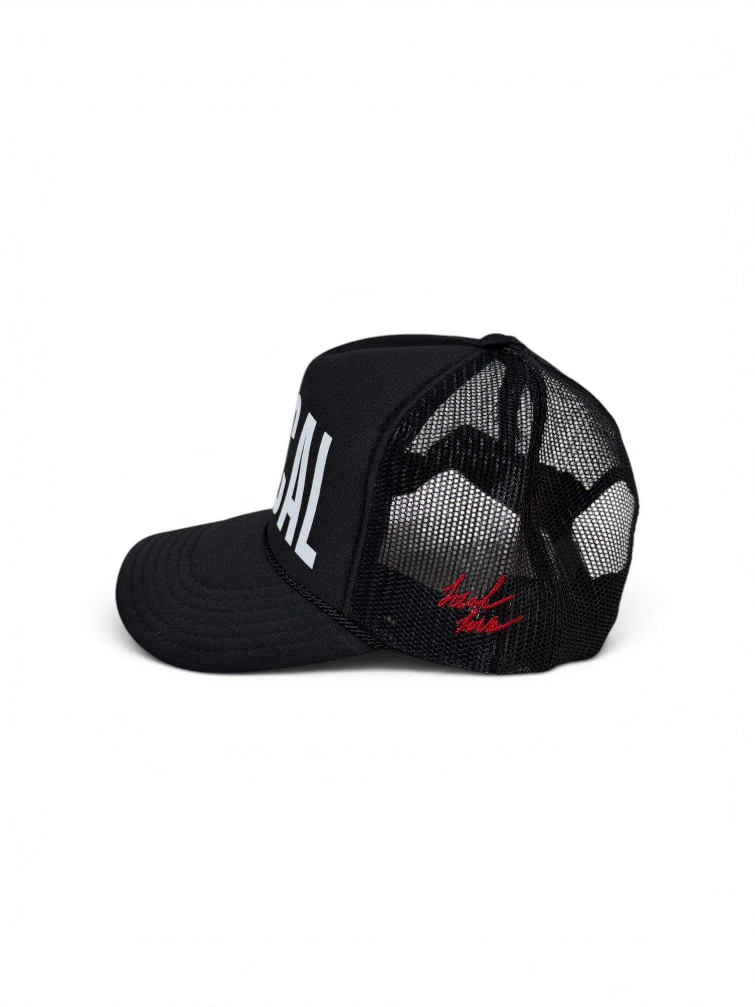 LOCAL CAL trucker hat black side view